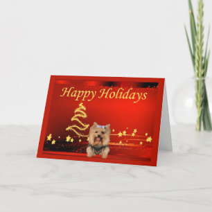 Pour Fêtes Annuelles Yorkshire Terrier Cartes de Noël Étoiles