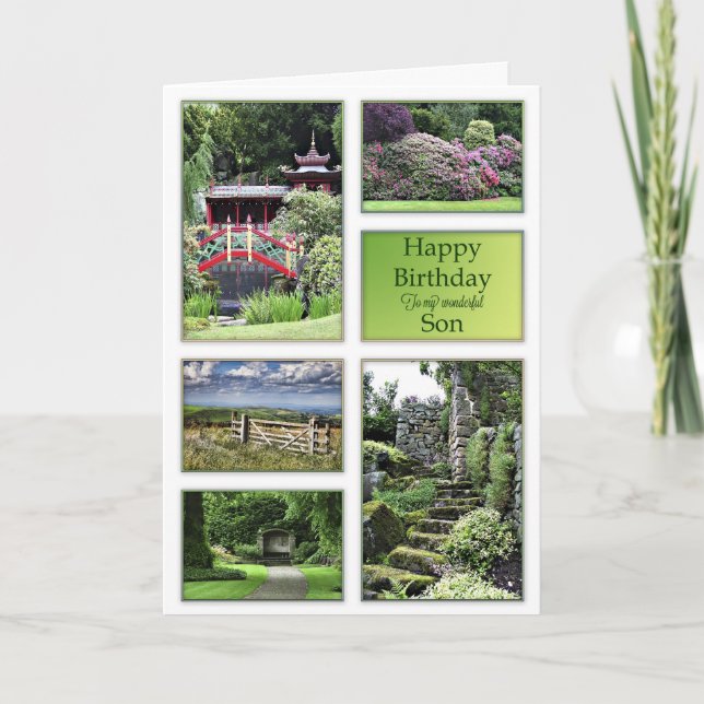 Pour Fils, une carte d'anniversaire avec vue sur l (Devant)