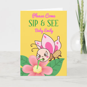 Pour Girl Sip et voir Invitation Baby shower