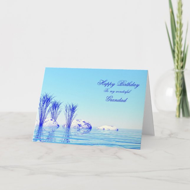 Pour grand-père, une carte d'anniversaire d'eau pa (Devant)