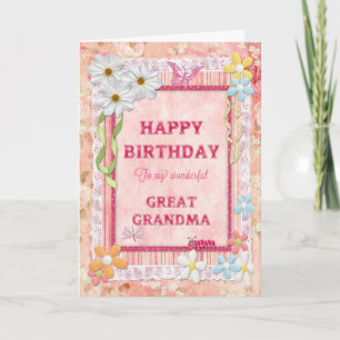 Pour Great Grand-mère, carte d'anniversaire artisa