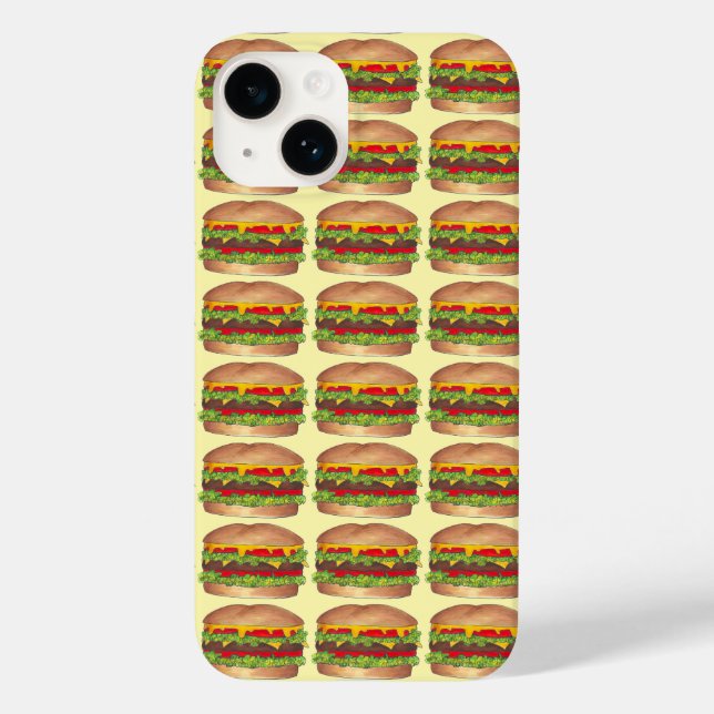 Pour iPhone 14 Cheese Burger Hamburger Cheeseburger Coque aliment (Verso)