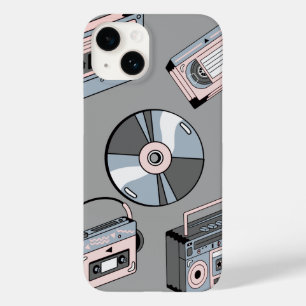 Pour iPhone 14 Coque de téléphonie mobile gris rétro