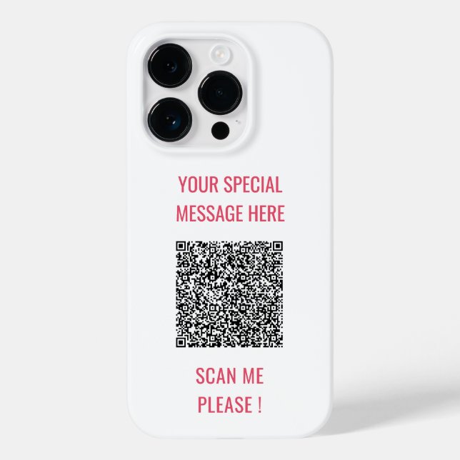 Pour iPhone 14 Pro Code QR personnalisé Info Texte Cadeau coque iphon (Verso)