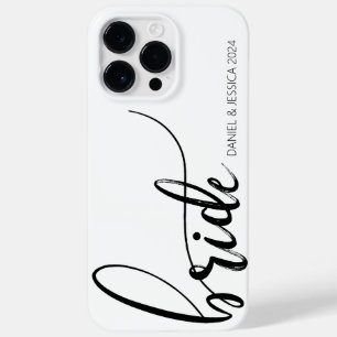 Pour iPhone 14 Pro Max Script de mariée minimaliste noir blanc coque ipho
