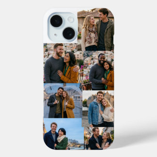 Pour iPhone 15 Collage de Photos Personnalisé Coque de Téléphone 