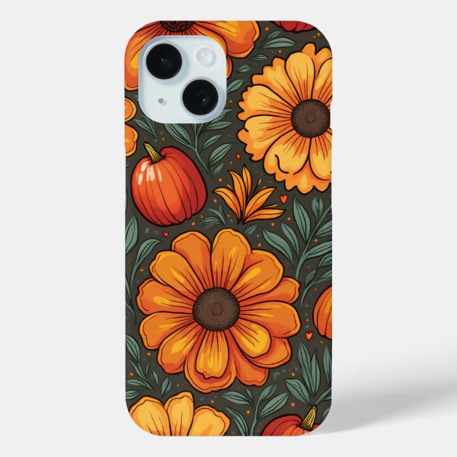 Pour iPhone 15 Coque de fleurs (Verso)