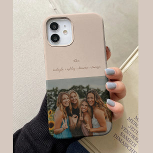 Pour iPhone 15 Coque de téléphone minimaliste beige avec photo de