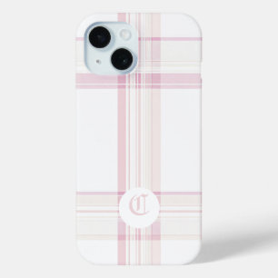 Pour iPhone 15 Coque de téléphone personnalisable à carreaux rose
