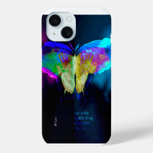 Pour iPhone 15 Coque néon papillon