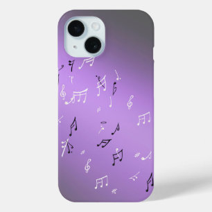 Pour iPhone 15 Moonlit Melody : Elegant Musical Notes coque iphon