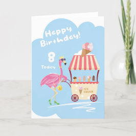 Pour la 8e mignonne carte Flamant rose d'anniversa