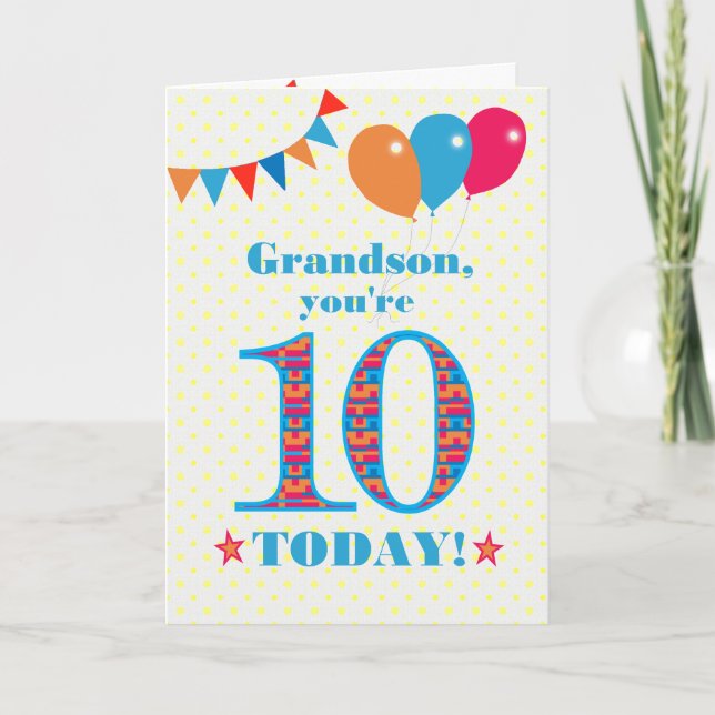 Pour la carte de ballons de Bunting 10e anniversai (Devant)