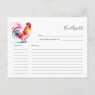 Pour la carte de recette de la mariée Coq