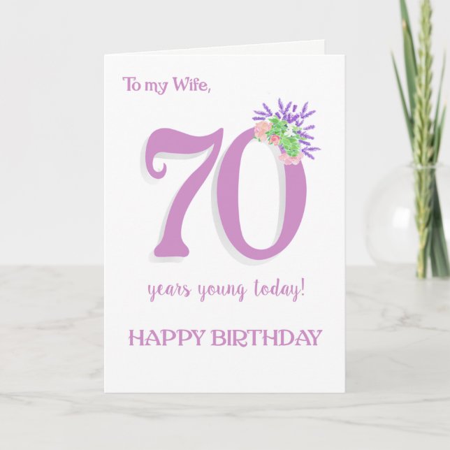 Pour la carte Rose et la lavande de 70e anniversai (Devant)