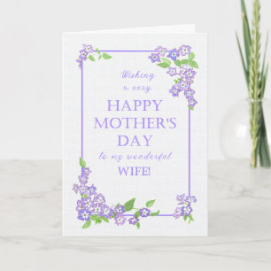 Pour la Fête des Mères de Femme Carte Fleurs Mauve