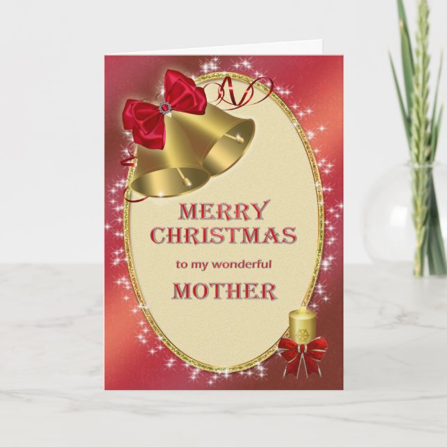 Pour la mère, carte traditionnelle de Noël (Devant)