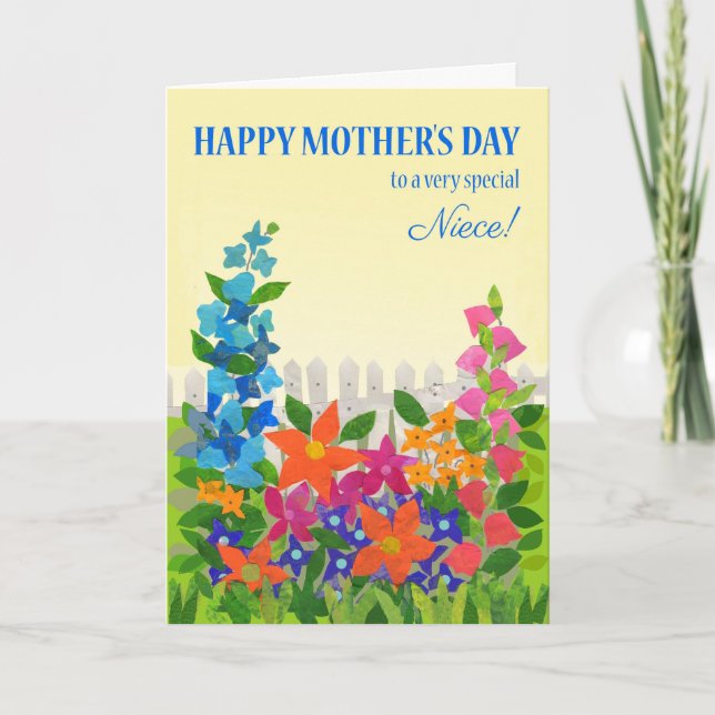 Pour la nièce sur la Fête des Mères Carte Jardin F (Devant)