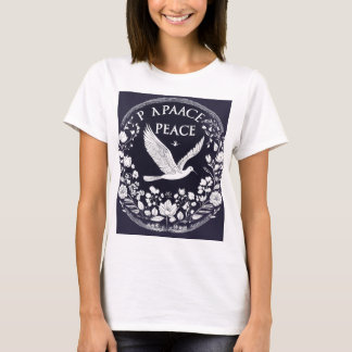 "Pour la paix" Police blanche sur T-shirt Arrière