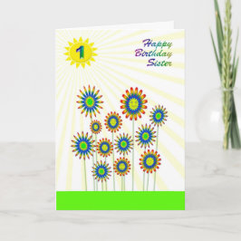Pour la soeur 1, une carte de fleurs heureuses