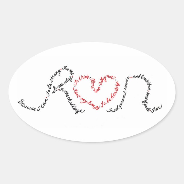 Pour l'amour de courir un autocollant pare-chocs (Devant)