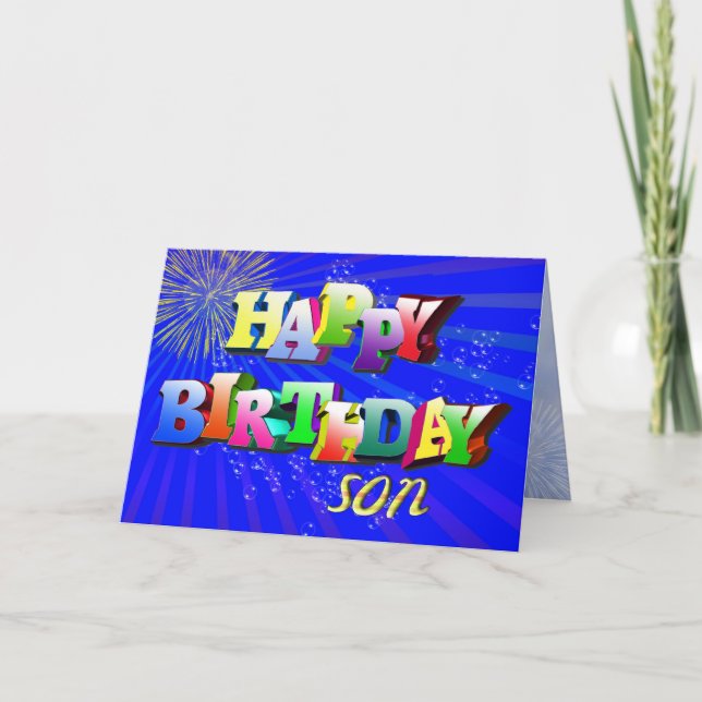 Pour le fils, lettres et carte d'anniversaire (Devant)