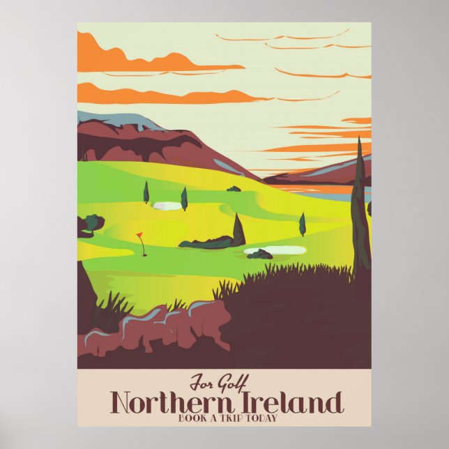 'Pour le golf' affiche de voyage Irlande du Nord (Devant)