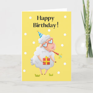 Pour les enfants Drôle Silly Sheep Carte d'anniver