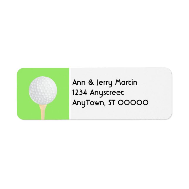 pour les golfeurs retour adresse étiquette de golf (Devant)