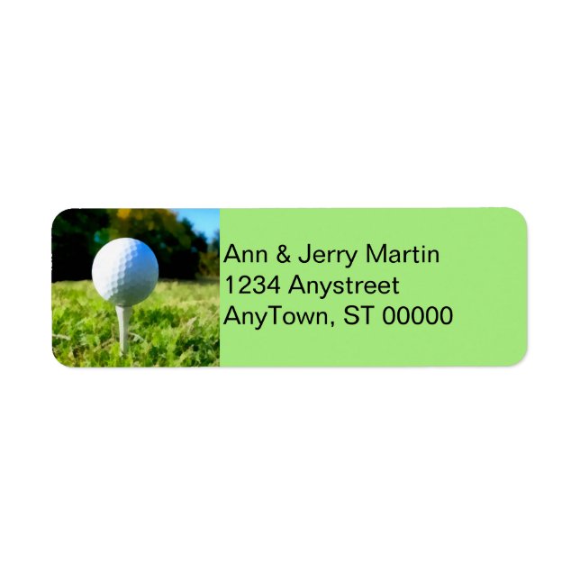 pour les golfeurs retour adresse étiquette de golf (Devant)