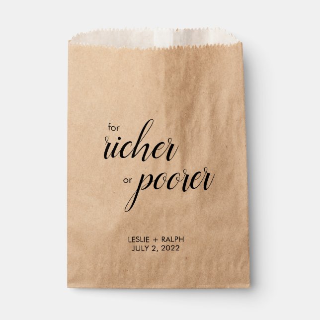 Pour les sacs Faveur plus riches ou plus pauvres (Devant)