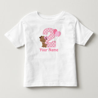 Pour Les Tous Petits 2e anniversaire fille chiot personnalisée T-shirt
