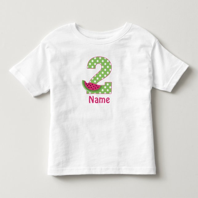 Pour Les Tous Petits 2e anniversaire Watermelon rose T-shirt personnali (Devant)