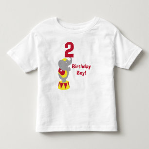Pour Les Tous Petits 2ème T-shirt d'éléphant de cirque d'anniversair