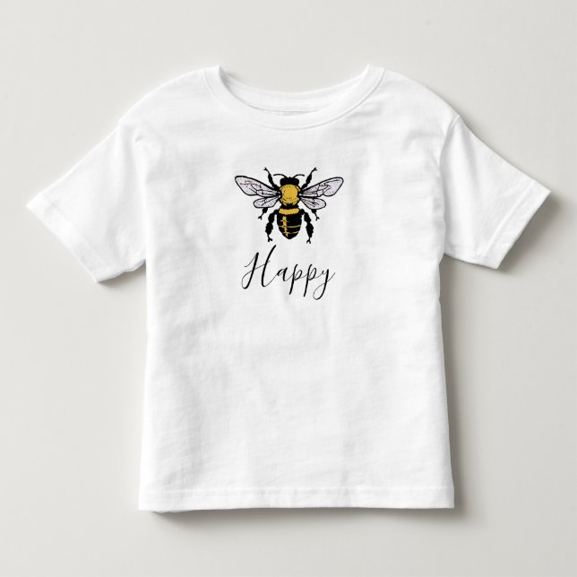 Pour Les Tous Petits Bee Happy Toddler T-Shirt (Devant)