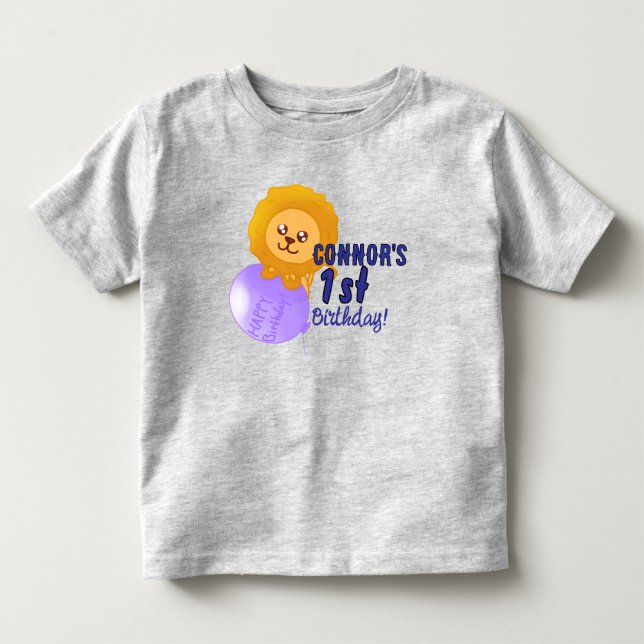 Pour Les Tous Petits Custom Lion Themed Birthday T-Shirt (Devant)