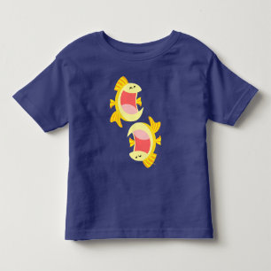 Pour Les Tous Petits Deux mignonnes T-shirt Poisson Carton Bébé