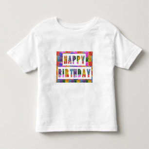 Pour Les Tous Petits JOYEUX ANNIVERSAIRE : T-shirt fin du Jersey