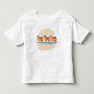 Pour Les Tous Petits mignonne shiba inu marchant en ligne t-shirt