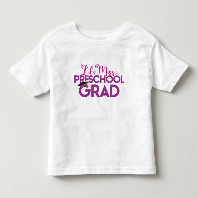 Pour Les Tous Petits Mlle Pre School Graduate - T-shirt de Lil (Devant)