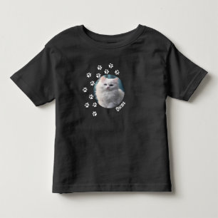 Pour Les Tous Petits Photo Personnalisée De Chat Et Nom Toddler T-Shirt