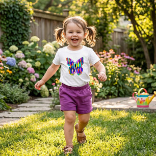 Pour Les Tous Petits T-shirt bébé papillon mélange abstrait brillant
