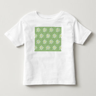 Pour Les Tous Petits T-shirt Dainty Daisy Toddler (Sage Green & White