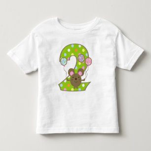 Pour Les Tous Petits T-shirt d'anniversaire de vert de souris de ballon
