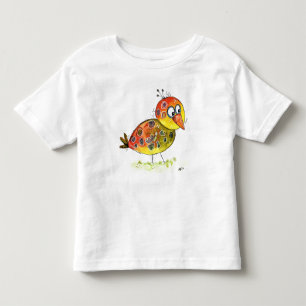 Pour Les Tous Petits T-shirt d'oiseau jaune blanc mignon