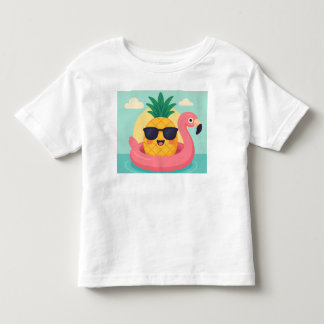 Pour Les Tous Petits T-shirt été Flamant rose Tropicool-Ananas