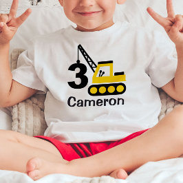 Pour Les Tous Petits T-Shirt Garçon 3ème Anniversaire Grue de Construct