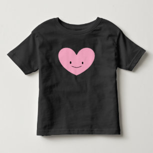 Pour Les Tous Petits T-shirt rose joyeux coeur graphique