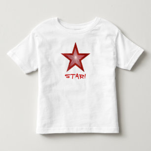 Pour Les Tous Petits T-shirt rouge étoile "STAR !" blanc