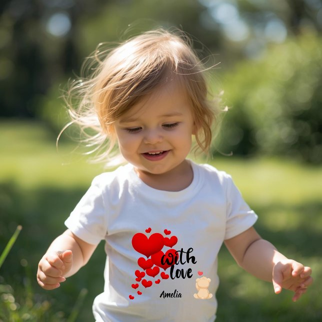 Pour Les Tous Petits With Love Personalized Toddler T-Shirt (Créateur téléchargé)